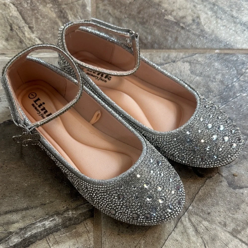 Link Sparkling Silver Dress Shoes for Kids